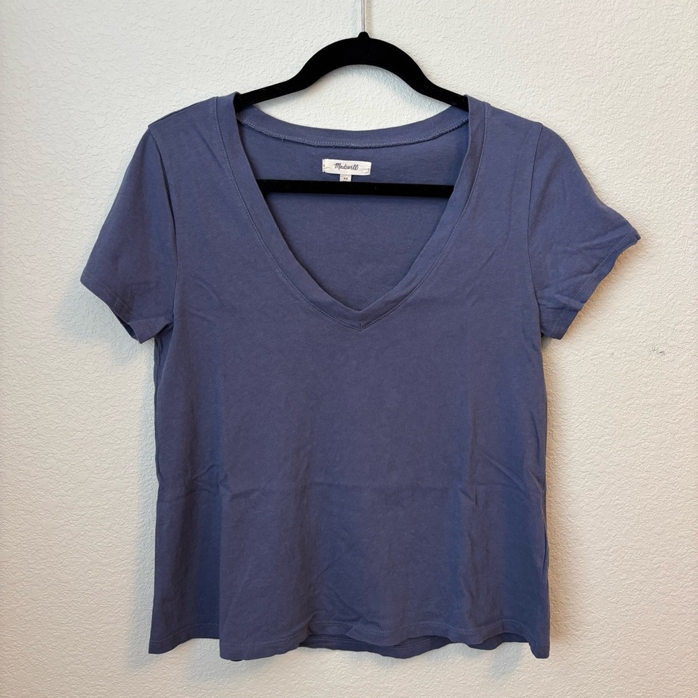 Madewell Blue Whisper Cotton V-Neck Tee